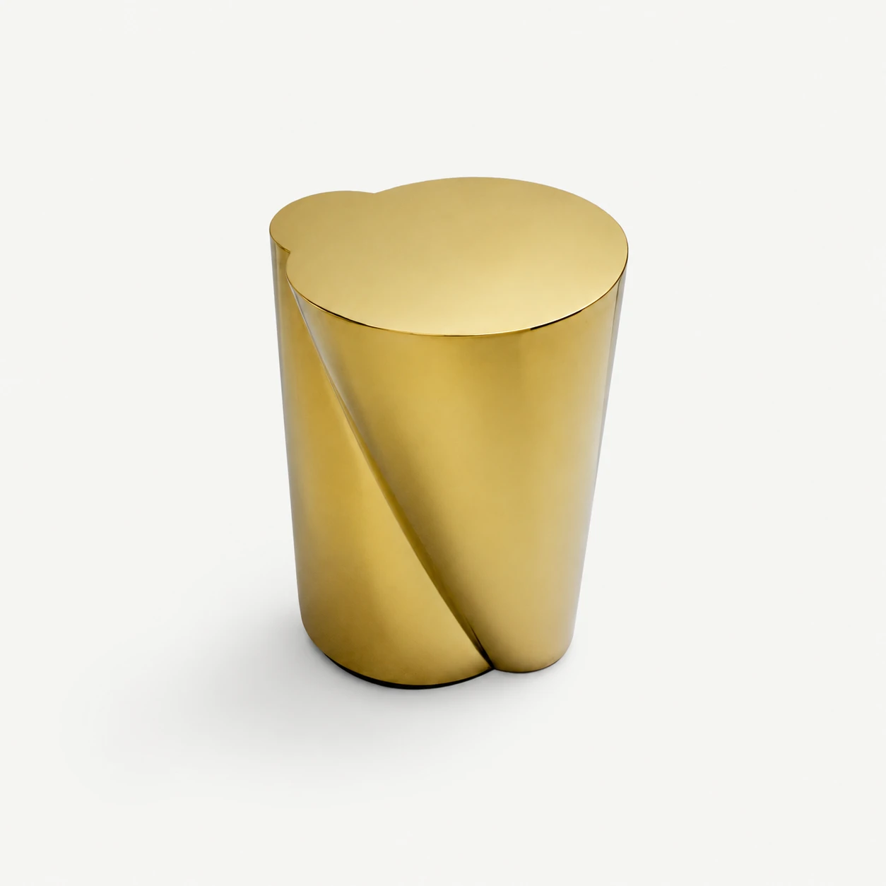 Mesa lateral cilíndrica — acero inoxidable dorado brillante