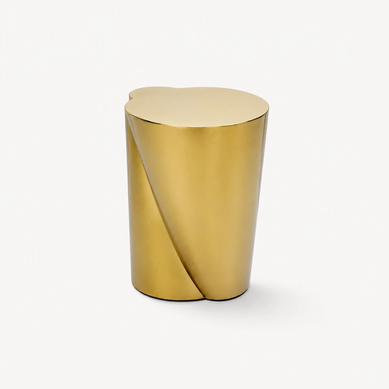 Mesa lateral cilíndrica — acero inoxidable dorado brillante
