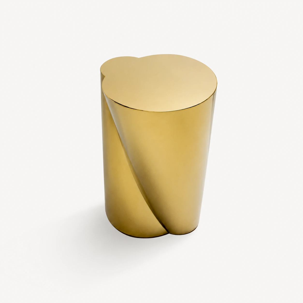 Mesa lateral cilíndrica — acero inoxidable dorado brillante