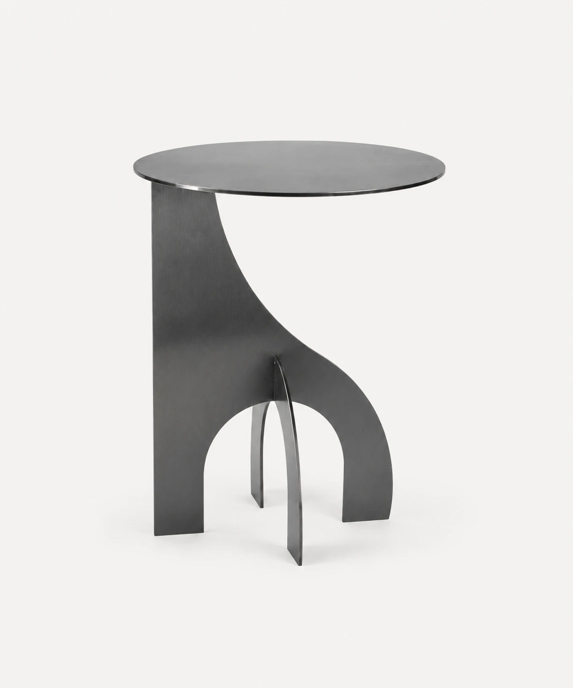 Mesa lateral geométrica — acero inoxidable