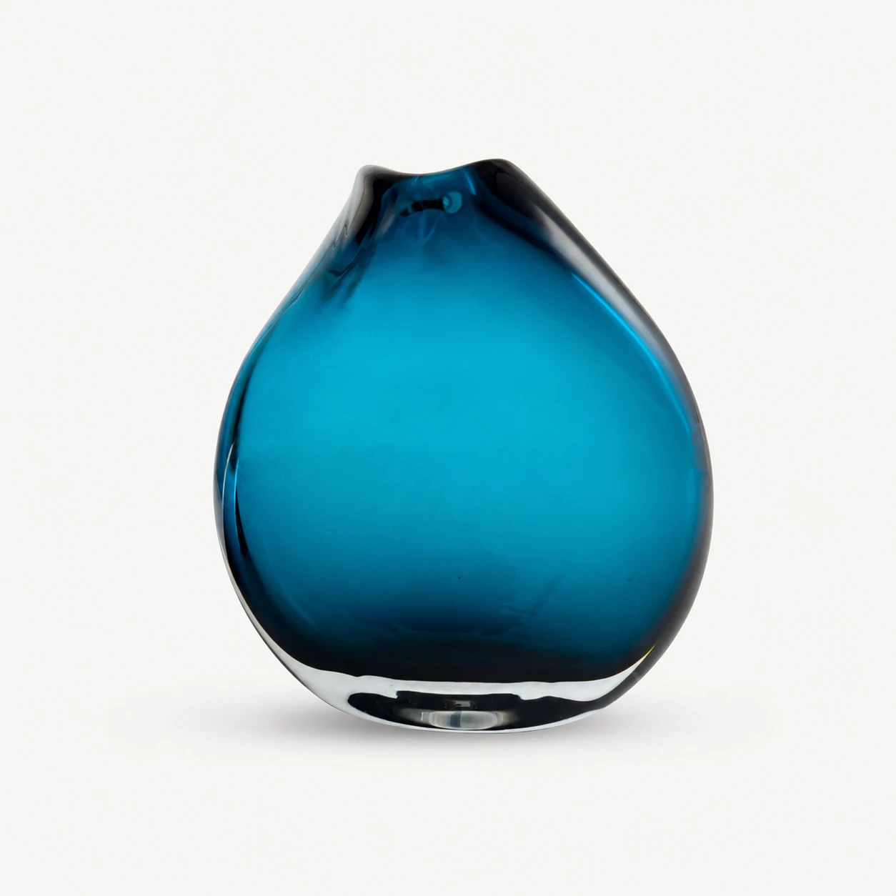 Jarrón Ovalado de Vidrio soplado Azul