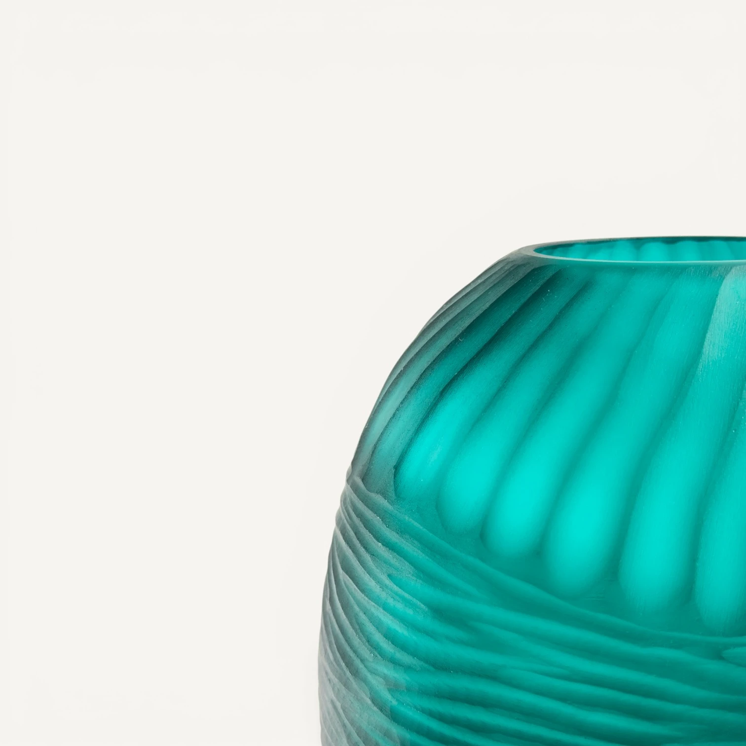 Jarrón Ovalado de Vidrio soplado Aqua — Pequeño
