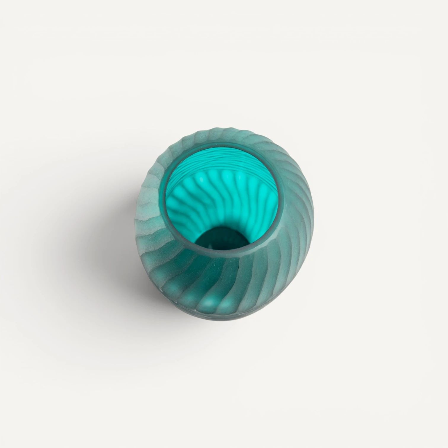 Jarrón Ovalado de Vidrio soplado Aqua — Pequeño