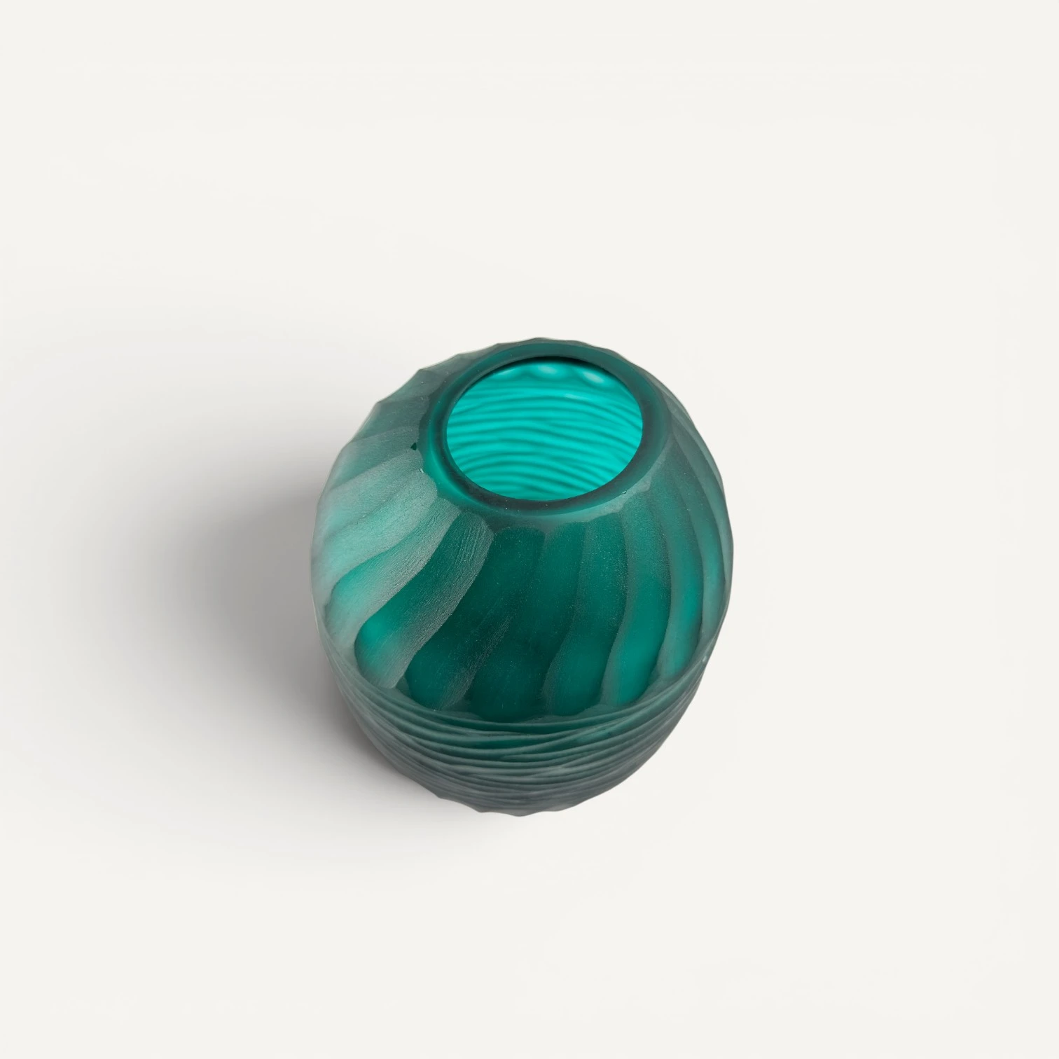 Jarrón Ovalado de Vidrio soplado Aqua — Pequeño