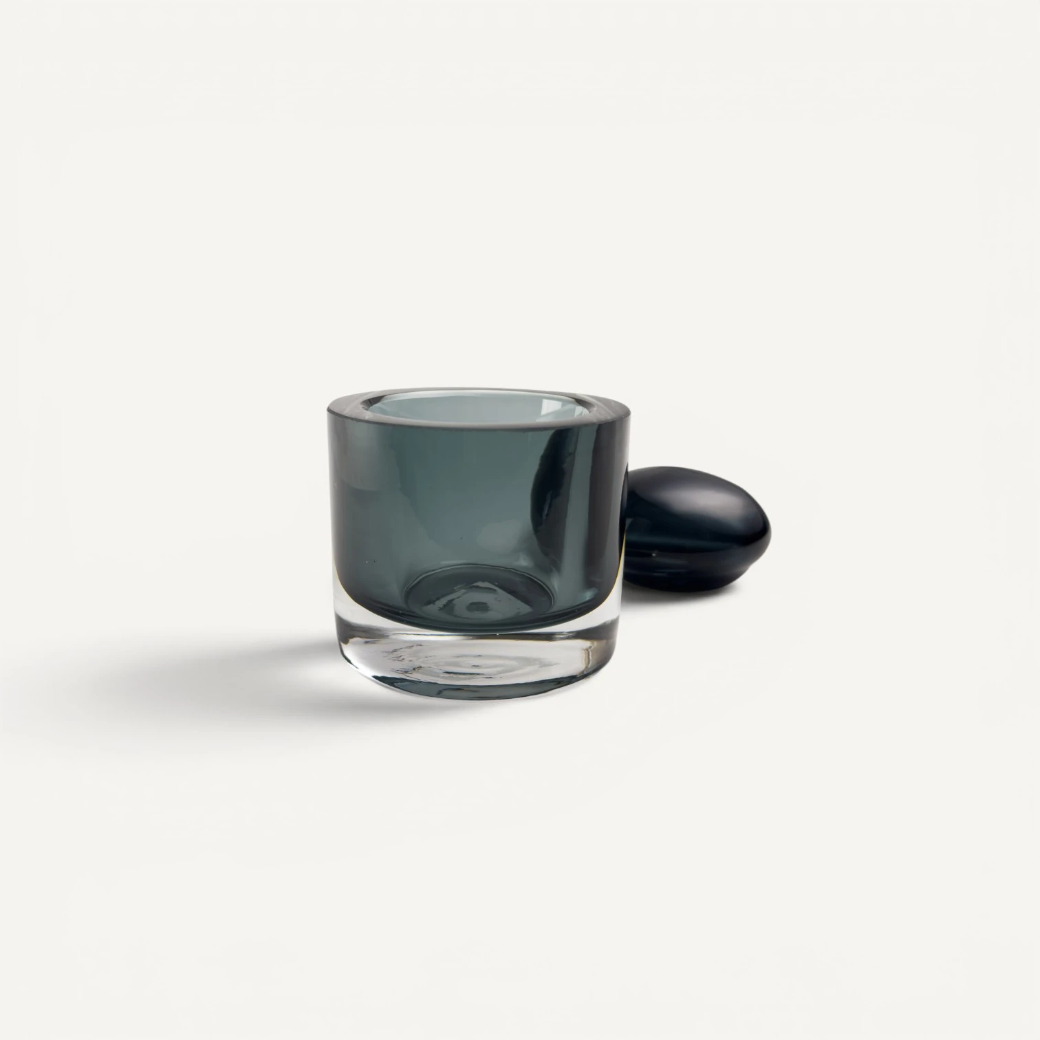 Pote de Vidrio soplado Gris