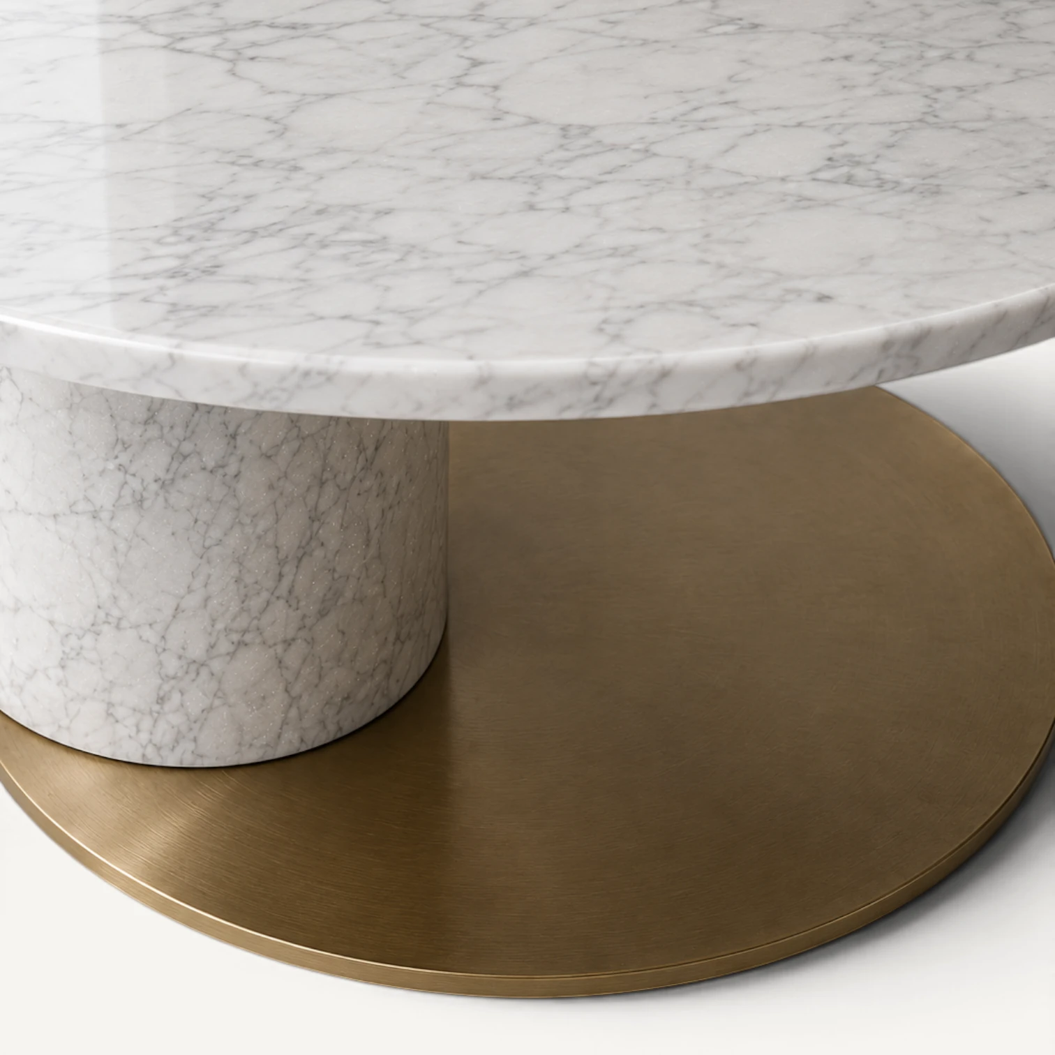 Mesa de centro Mármol Gris y Oro — Grande
