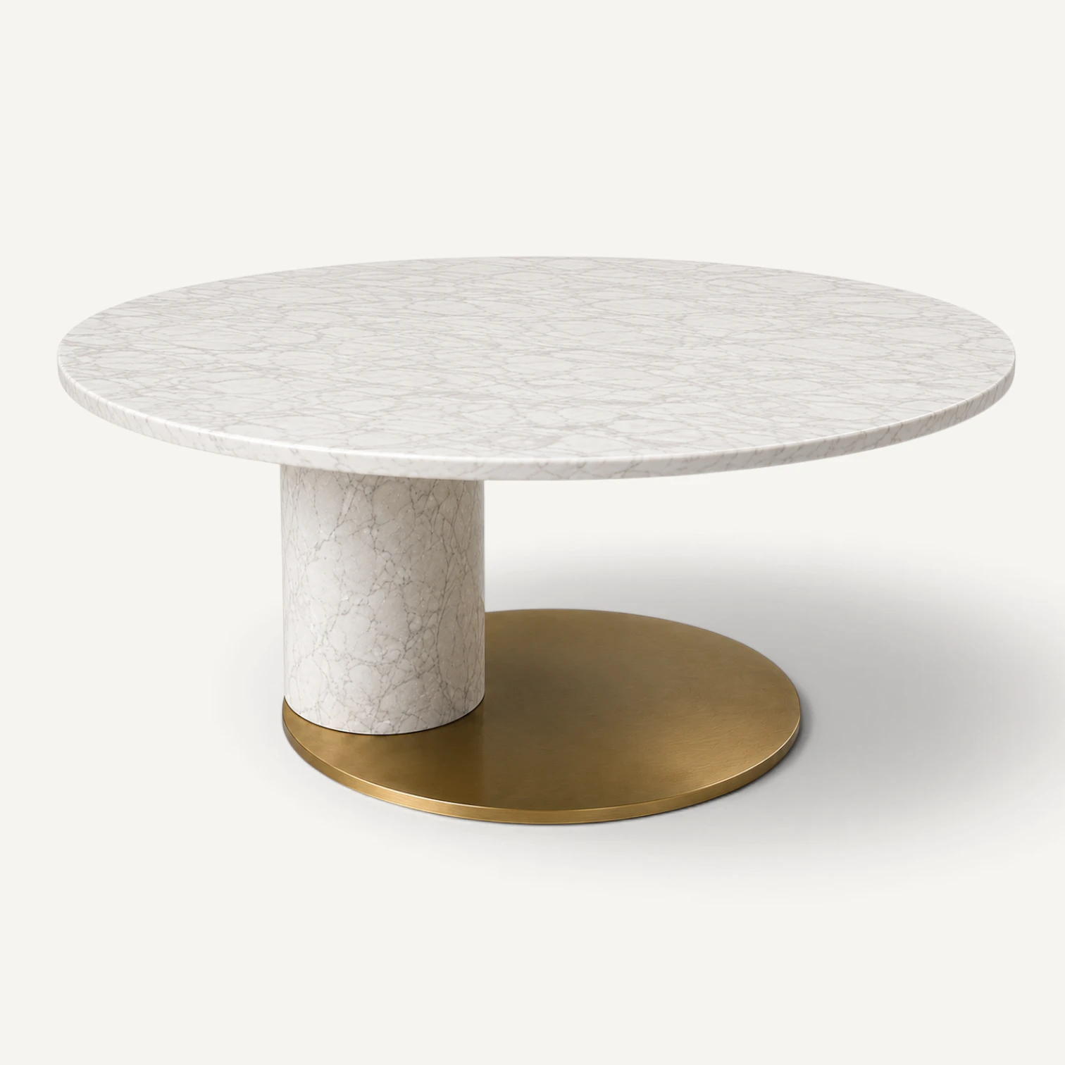 Mesa de centro Mármol Gris y Oro — Grande