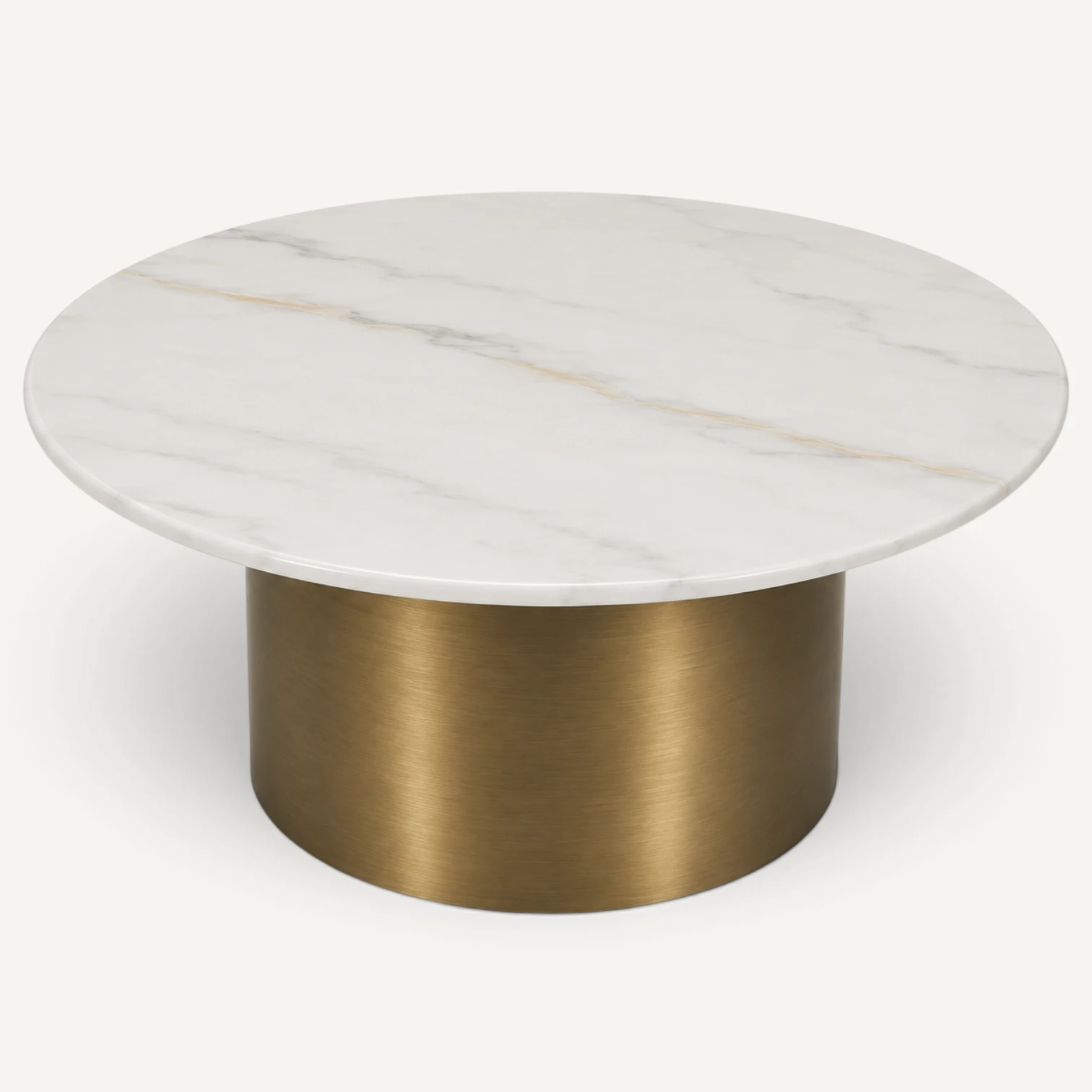 Mesa de centro Mármol Gris y Bronce — Grande