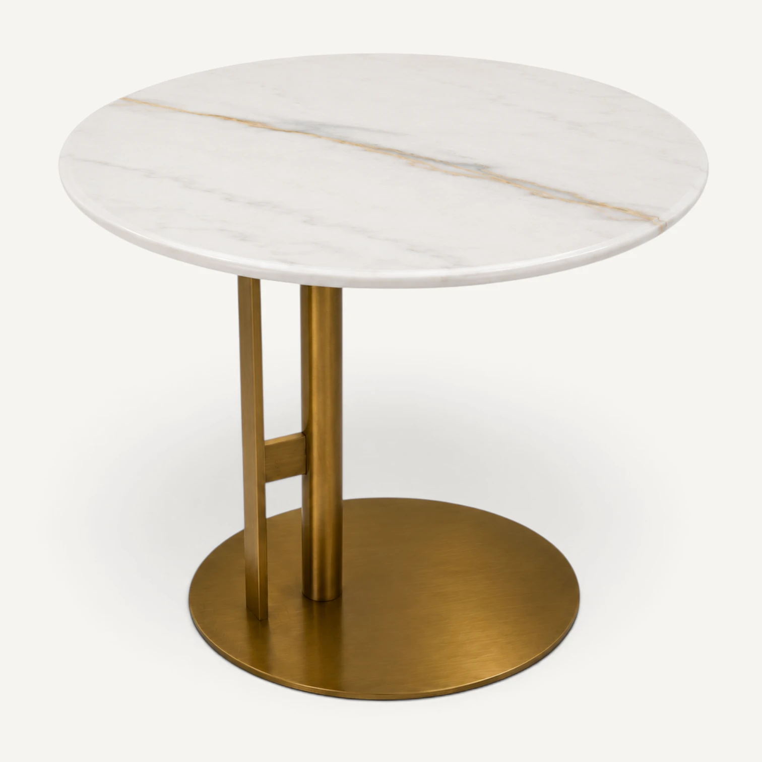 Mesa de centro Mármol Gris y Bronce — Pequeña