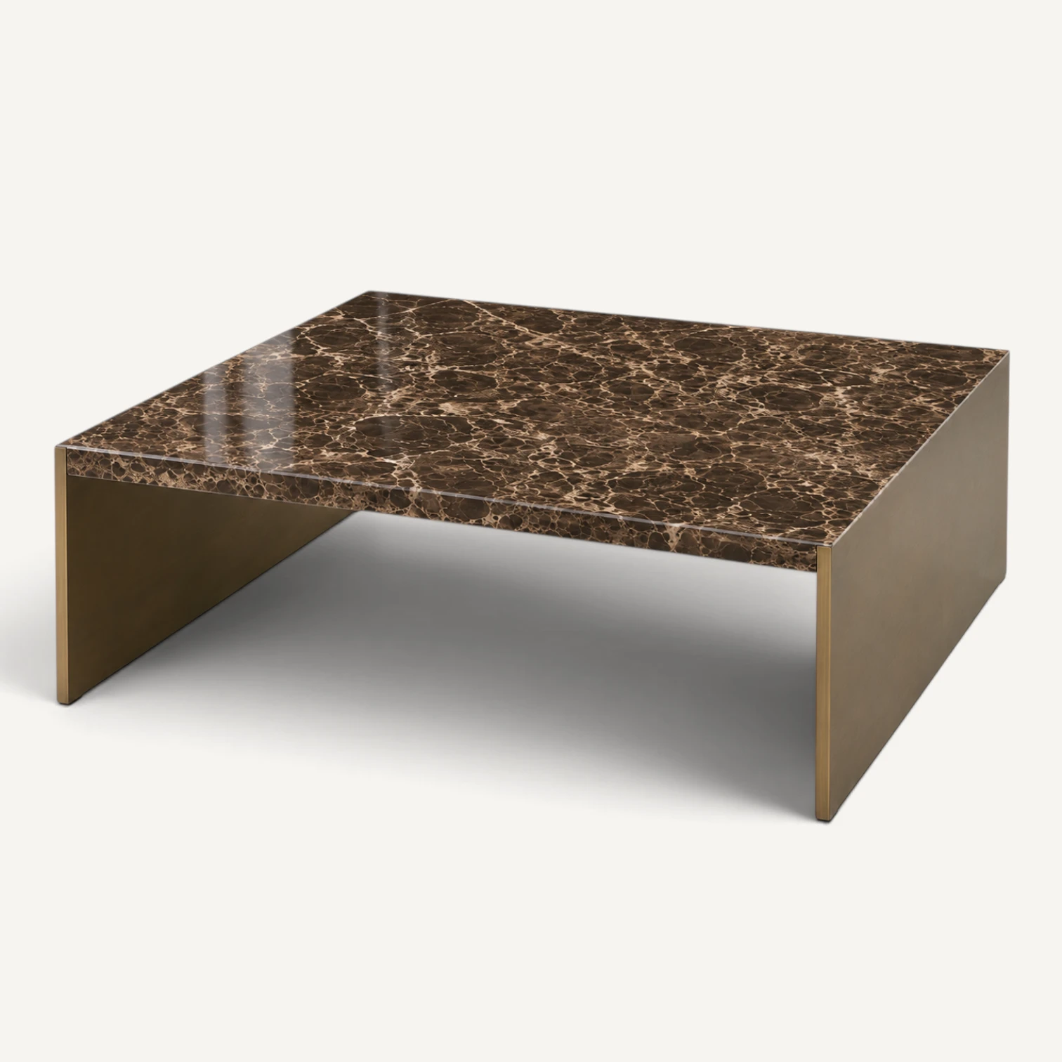 Mesa de centro Mármol Marrón — Grande