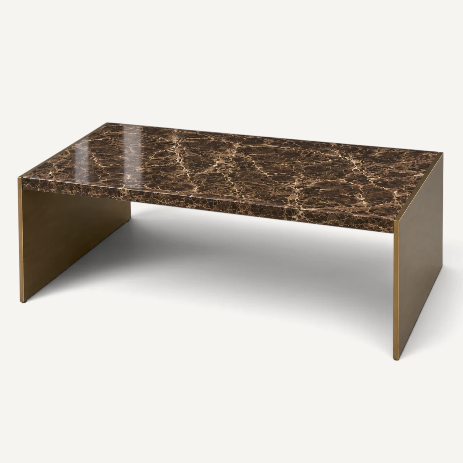 Mesa de centro Mármol Marrón — Pequeña